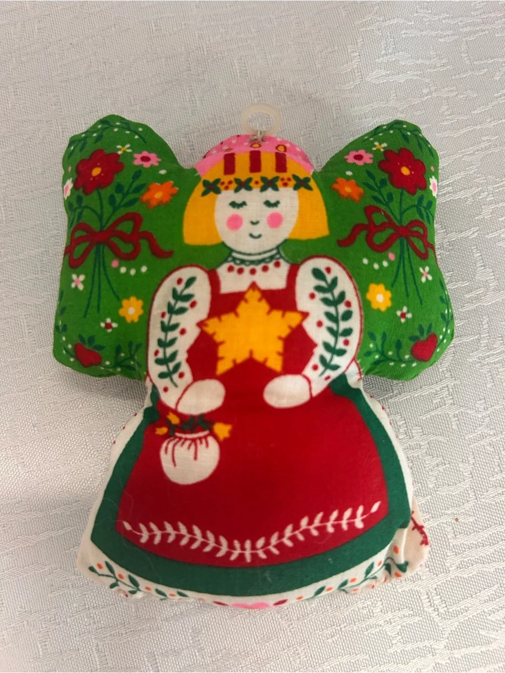 Retro 70s 80s Cut Sew Fabric Pillow Ornaments Folk Art Calico Country Lot of 5